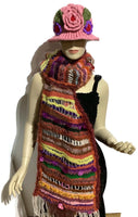 Prize winner handmade THE COLORFUL LLIKLLA (Quechua for a shawl), alpaca and multi fibers, colors brick, yellow, white, purple and others, weaving shawl..