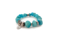 Sky blue stone polished beads, streatch bracelet, The sky bracelet, Elaini Arthur bracelet collection