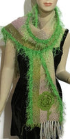 Handmade woven scarf, loom scarf, green handmade alpaca scarf, luxury scarf, The green woven scarf