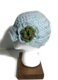 The Green Aqua Alpaca Hat, crochet beanie, woman's size,  gift for her, winter wear
