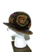 THE BROWN ÑUSTA  (an Inca princess in Quechua) HAT, handmade beanie, crochet hat, woman's size, cloché hat.