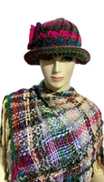 THE PURPLE ÑUSTA  (an Inca princess in Quechua) HAT, handmade beanie, crochet hat, woman's size, cloché hat.