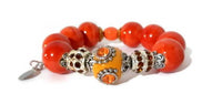 Orange ceramic beads stretch bracelet, handmade bracelet, Elaini Arthur bracelet collection, The orange bracelet