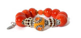 Orange ceramic beads stretch bracelet, handmade bracelet, Elaini Arthur bracelet collection, The orange bracelet