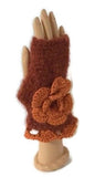 THE ORANGE ALPACA FINGERLESS GLOVES, crochet fingerless gloves, woman's size,  gift for her, winter wear,