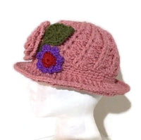 Cloche hat, crochet hat, handmade hat, women's hat, The pink cloche hat, pink acrylic yarn