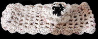 Handmade crochet headband, cotton beige headband, crochet flower with beads in center, The good morning headband