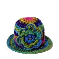 THE GREEN ÑUSTA  (an Inca princess in Quechua) HAT, handmade beanie, crochet hat, woman's size, cloché hat.