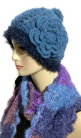THE BLUE ALPACA HAT, crochet blue beanie alpaca hat, woman's size 23.5, for cold weather, for her, Christmas gift