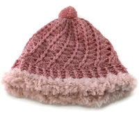 THE PINK CROCHET ALPACA HAT, crochet pink  beanie alpaca hat, woman's size, for cold weather,