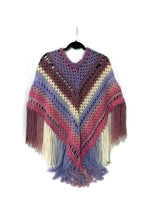 The pink lavander poncho, woman size, boho chic crochet cape, andrea designs handmade ponchos, fall wear, gift for her, small -medium size,