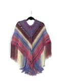 The pink lavander poncho, woman size, boho chic crochet cape, andrea designs handmade ponchos, fall wear, gift for her, small -medium size,