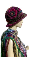 THE PURPLE ÑUSTA  (an Inca princess in Quechua) HAT, handmade beanie, crochet hat, woman's size, cloché hat.