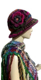 THE PURPLE ÑUSTA  (an Inca princess in Quechua) HAT, handmade beanie, crochet hat, woman's size, cloché hat.