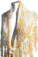 Knit handmade cotton shawl, The Sunny Days shawl, woman's shawl