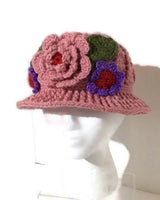 Cloche hat, crochet hat, handmade hat, women's hat, The pink cloche hat, pink acrylic yarn