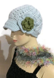 The Green Aqua Alpaca Hat, crochet beanie, woman's size,  gift for her, winter wear