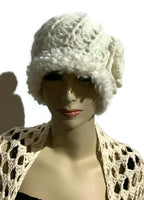 THE WHITE ALPACA HAT, crochet white beanie alpaca hat, woman's size 24, for cold weather, for her, Christmas gift