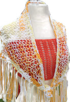 Knit handmade cotton shawl, The Sunny Days shawl, woman's shawl