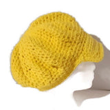 Crochet handmade hat, yellow cotton yarn, crochet beannie with bill, The sun hat