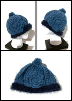 THE BLUE ALPACA HAT, crochet blue beanie alpaca hat, woman's size 23.5, for cold weather, for her, Christmas gift