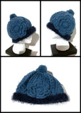 THE BLUE ALPACA HAT, crochet blue beanie alpaca hat, woman's size 23.5, for cold weather, for her, Christmas gift