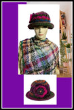 THE PURPLE ÑUSTA  (an Inca princess in Quechua) HAT, handmade beanie, crochet hat, woman's size, cloché hat.