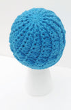 Newsboy crochet hat, handmade hat with a bill, embellished hat with buttons, cotton yarn, The royal blue hat