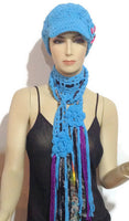 Newsboy crochet hat, handmade hat with a bill, embellished hat with buttons, cotton yarn, The royal blue hat