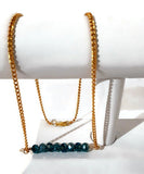 Dainty green glass beads bar necklace, The green roses necklace, choker