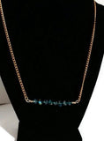 Dainty green glass beads bar necklace, The green roses necklace, choker