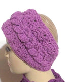 Crochet headband, purple cotton, handmade, woman size, The purple headband