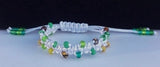Handmade macrame bracelet, beaded bracelet, seed beads, white, nylon cord, The anemone bracelet