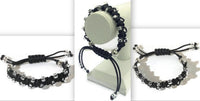 Black adjustable macrame art bracelet, The Black orchid, boho chic style