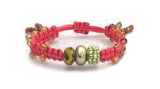 Woman handmade beaded macrame bracelet, The coral pink bracelet, boho chic