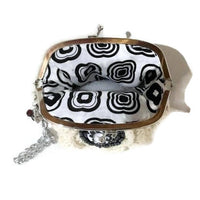 The cream rose coin purse, beige cotton, wristlet, handmade purse
