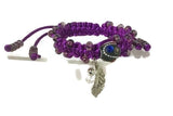 Macrame art, beaded macrame wrap, adjustable clasp, The purple rose bracelet