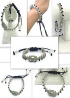 Handmade macrame bracelet, black nylon cord, The shadow bracelet