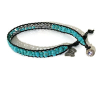 Handmade bohemian macrame bracelet, wrap bracelet, turquoise raw stones, The turquoise bracelet