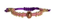 Boho chic handmade macrame bracelet, purple nylon cord, The water lily bracelet