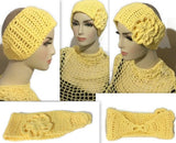 Crochet headband, cotton headband, handmade headband, The yellow pineapple headband