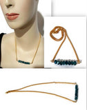 bar necklace, choker, andrea designs, handmade necklace, green glass beads