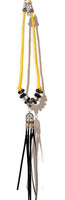 Metal pendant with tassel necklace, yellow paracord, The summer bird necklace