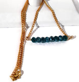 Dainty green glass beads bar necklace, The green roses necklace, choker