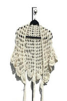 Crochet shawl, THE VANILLA SHAWL, cotton cover up, triangular wrap, READY TO SHIP