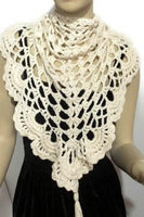Crochet shawl, THE VANILLA SHAWL, cotton cover up, triangular wrap, READY TO SHIP