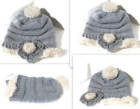 Hat, knit hat, slouchy knit hat,  silver blue alpaca fiber, The silver blue alpaca hat, woman size