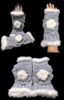 The silver blue alpaca fingerless gloves, fingerless gloves, women's fingerless gloves, crochet fingerless gloves, handmade fingerless gloves,