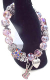 Boho chic,  pink beaded bracelet, stretch bracelet, The pink bracelet, The Elaini Arthur bracelet collection