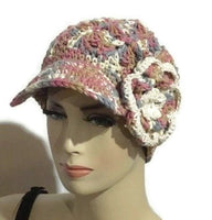 Crochet hat, cotton beanie, woman size, The garden of roses hat